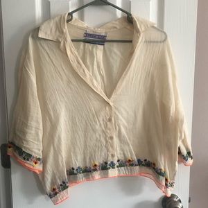 UO Button Down Crop Top